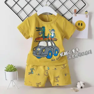 2 Piece Set Animals Mustard 1598