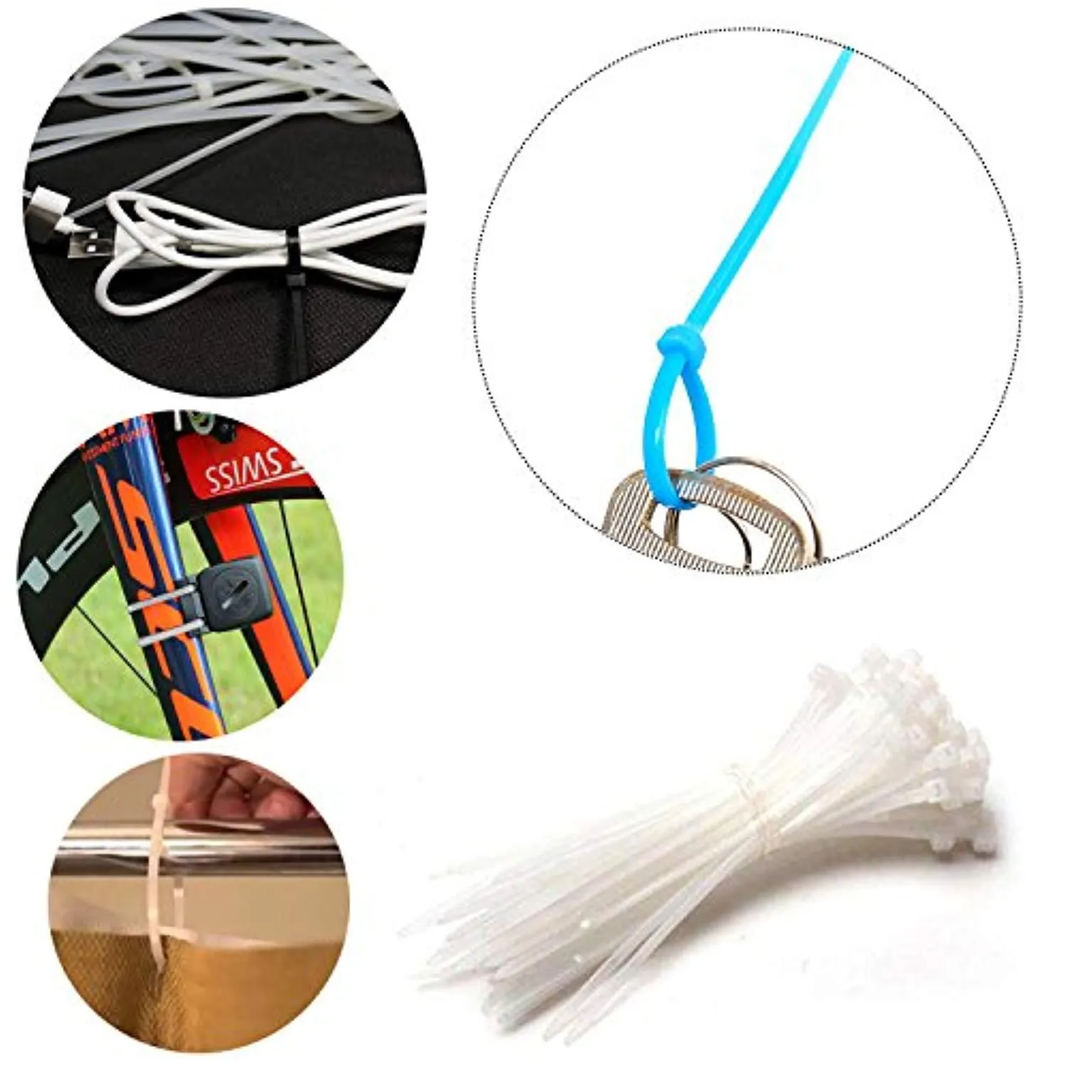 650 pc Nylon Zip Ties Cable Wire Ties Adjustable Self-Locking Multi-Color for Home, Outdoor, Office