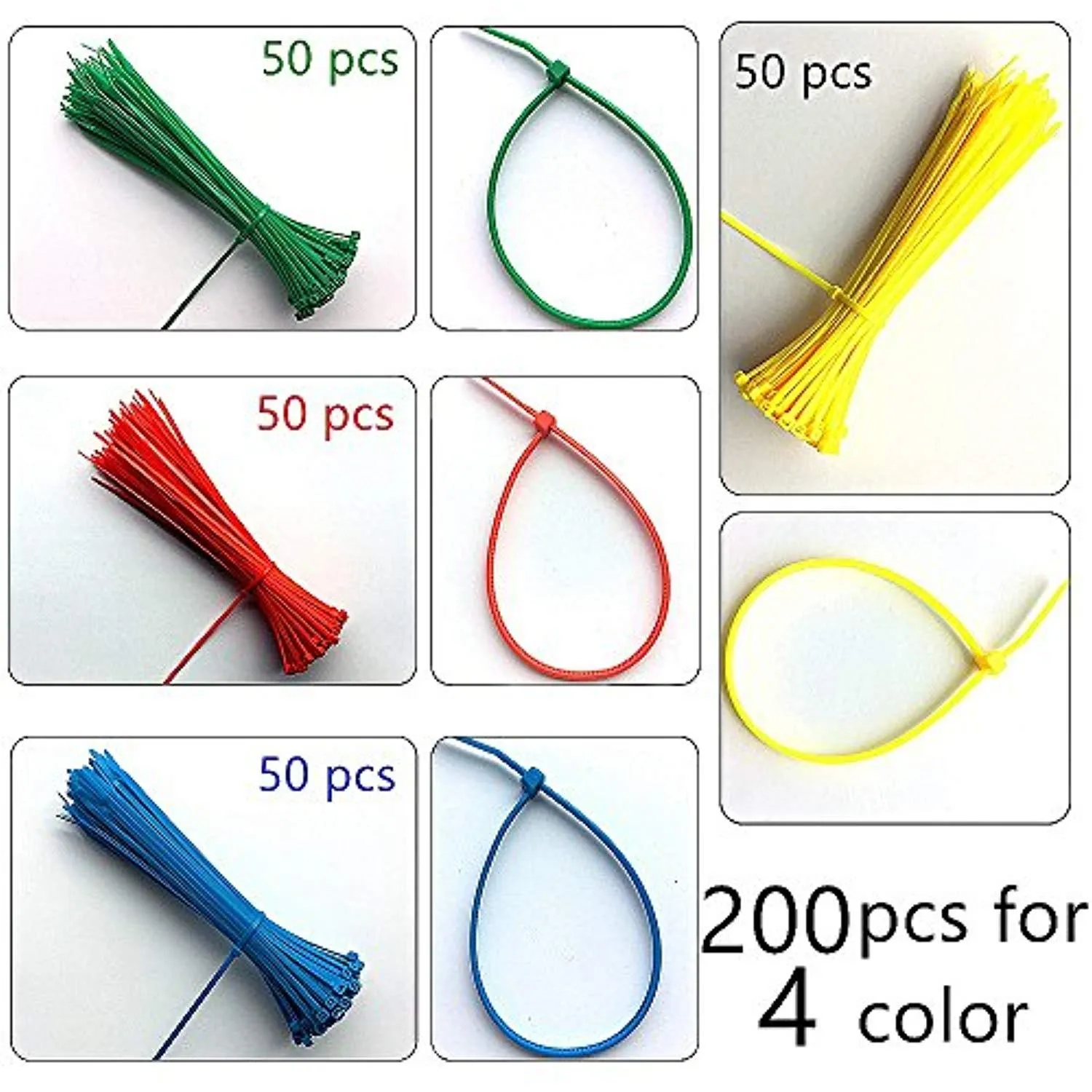 650 pc Nylon Zip Ties Cable Wire Ties Adjustable Self-Locking Multi-Color for Home, Outdoor, Office