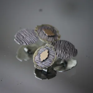 Arts & Crafts Silver "Bark" Cufflinks