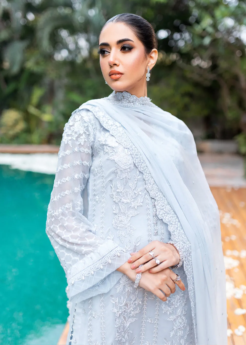 Azure Luxe Festive Embroidered by Ahmed Patel | Granite Grace