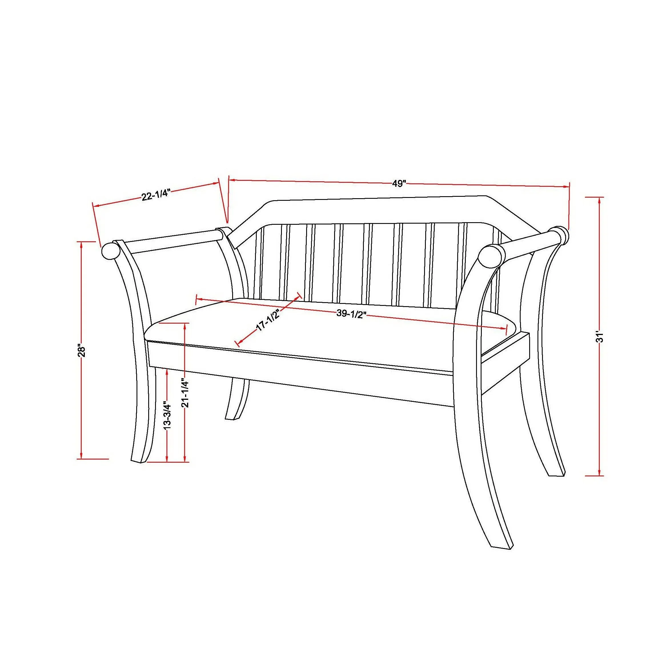 Barnwood Classic Fence Style Upholstered Accent Bench