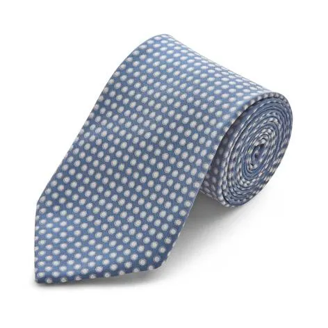 Blue Silver Spot Jacquard Tie