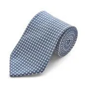 Blue Silver Spot Jacquard Tie