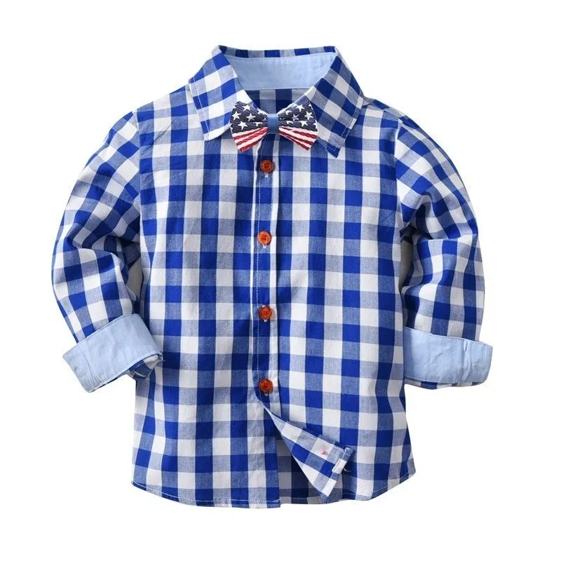 Boy Plaid Dress Shirt   Suspender Pants Gentleman Suit