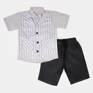 Boys Cotton Suit Stripe