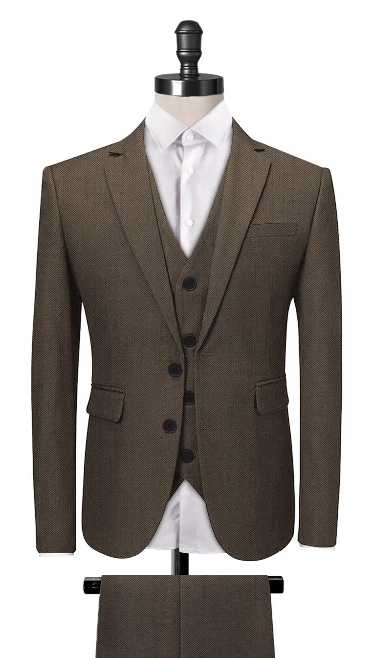 Brown Sharkskin 3-Piece Suit