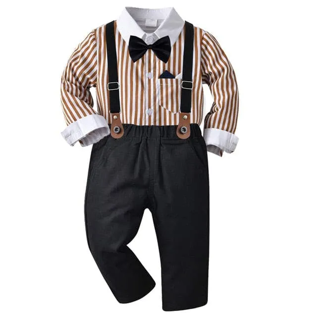 Cash - Baby Boy Clothes Set Gentleman Suit -Toddler Boys Wedding Suit - Stripes