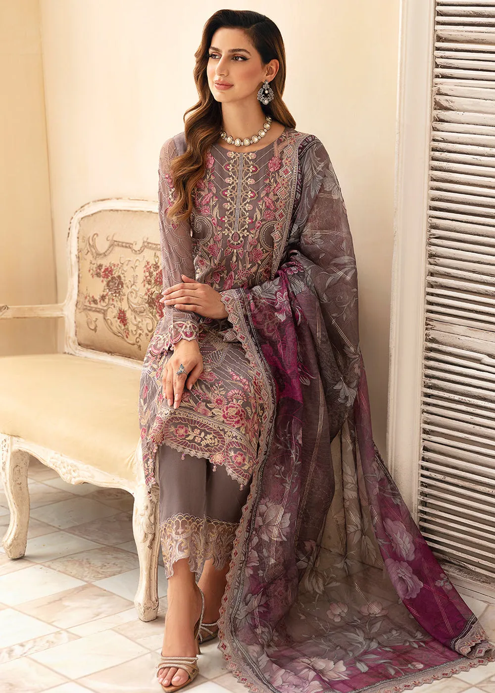 Chevron Luxury Chiffon Collection 24 by Ramsha | A-908