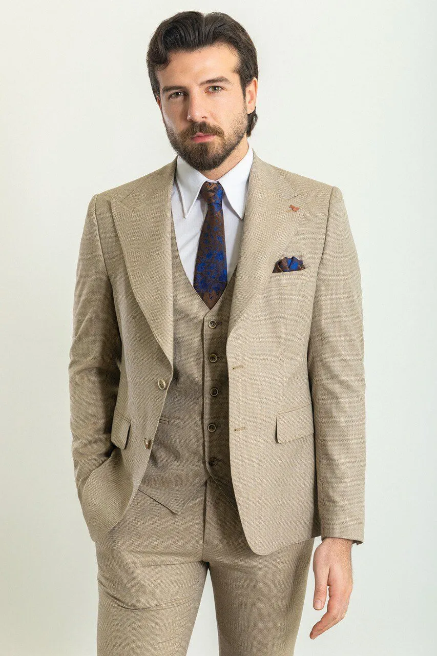 Classic Beige 3-Piece Suit