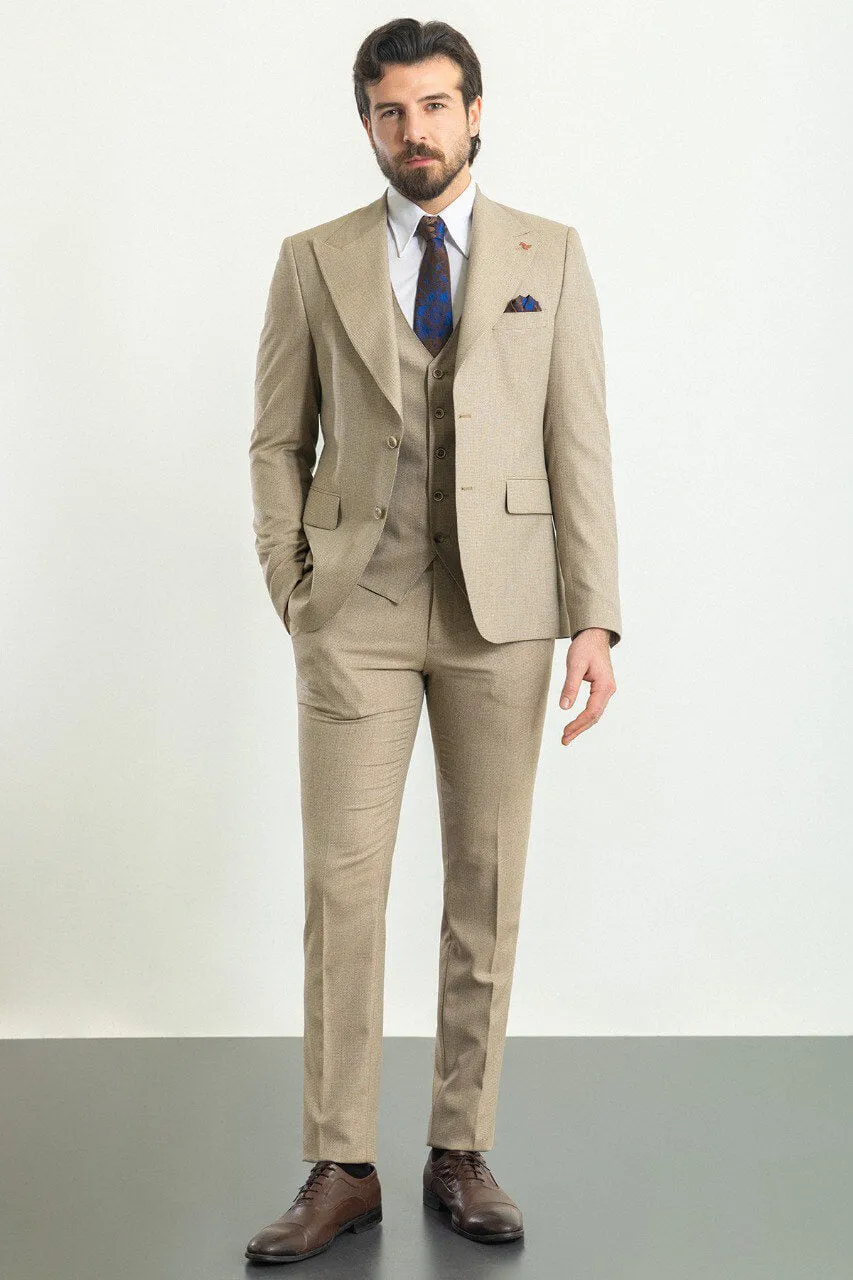 Classic Beige 3-Piece Suit