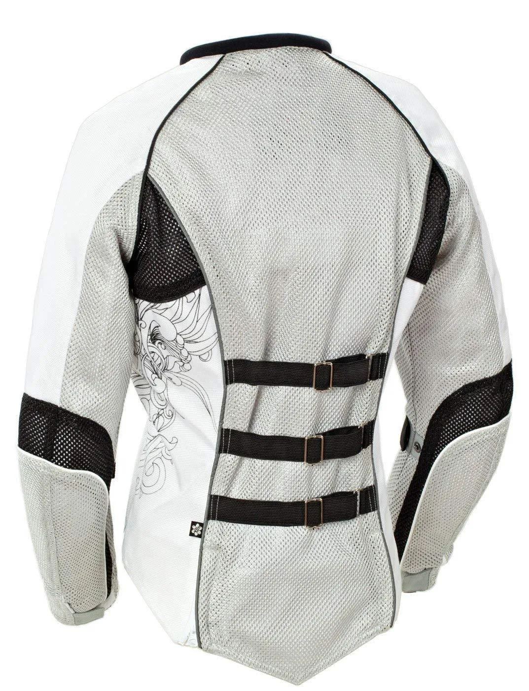 Close Out Joe Rocket 'Cleo 2.2' Womens Silver/Black/White Mesh Motorcycle Jacket - Size X-Large