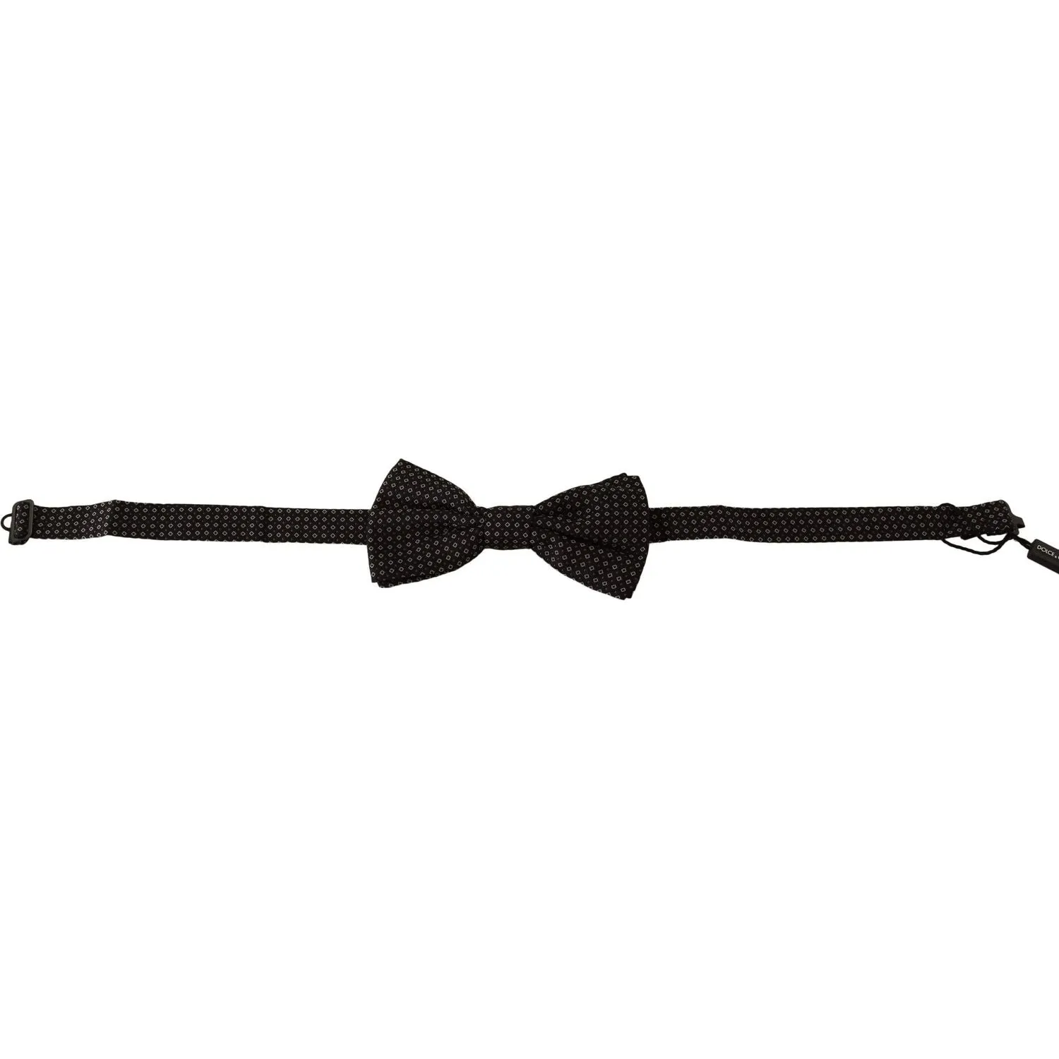 Dolce & Gabbana Elegant Black Patterned Silk Bow Tie