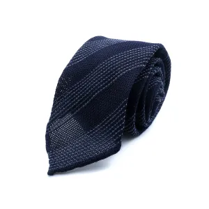 Drake's for Ascot Chang Unlined Navy Stripe Tie