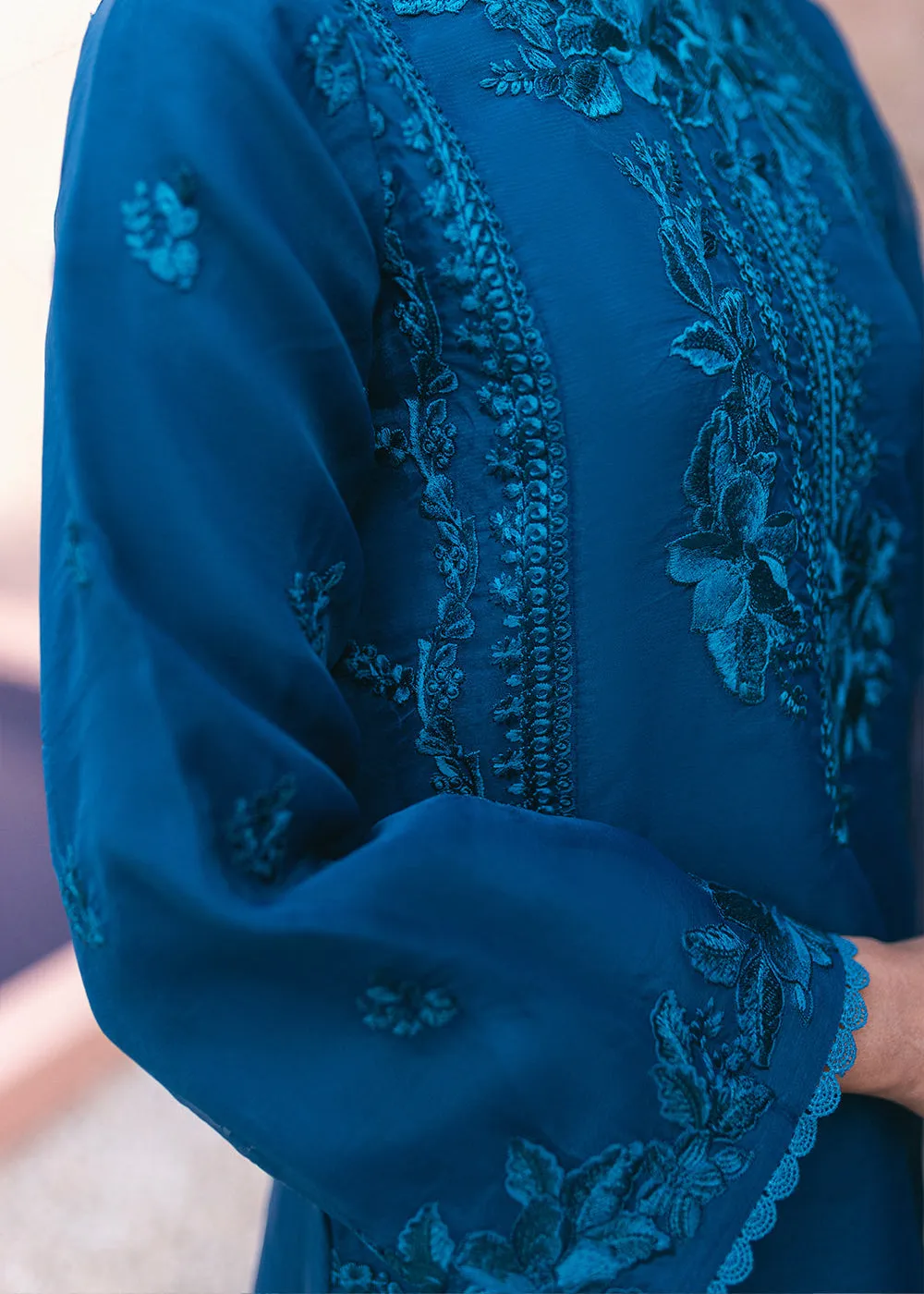 Embroidered Ensembles 3 Pcs by Azure | Hydrangea Hues