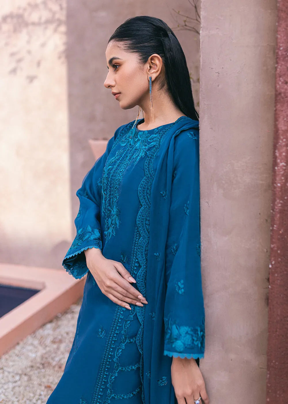 Embroidered Ensembles 3 Pcs by Azure | Hydrangea Hues