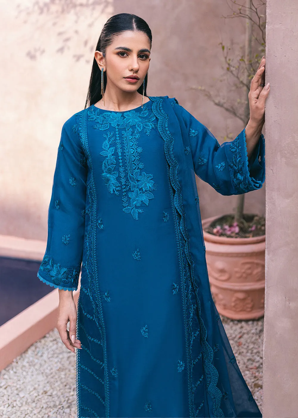 Embroidered Ensembles 3 Pcs by Azure | Hydrangea Hues