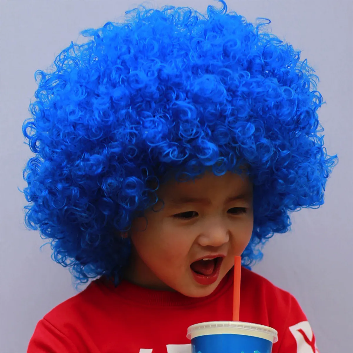 Fancydresswale blue Wig Colorful Unisex Party Prop Wigs for Kids and Adults -Blue