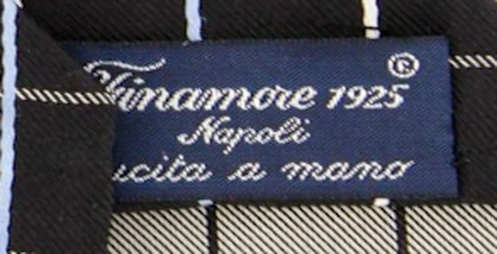 Finamore Napoli Black Silk Tie