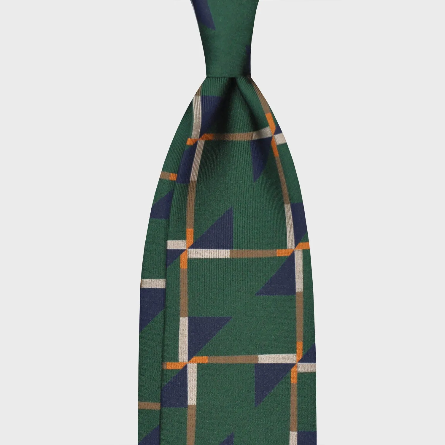 F.Marino Art Decò Silk Tie 3 Folds Grass Green