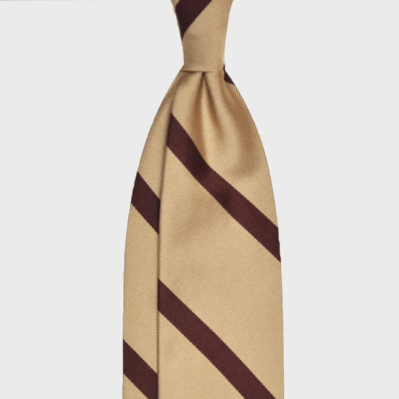 F.Marino Handmade Tie 3-Fold Regimental Jacquard Silk | Block Bordò