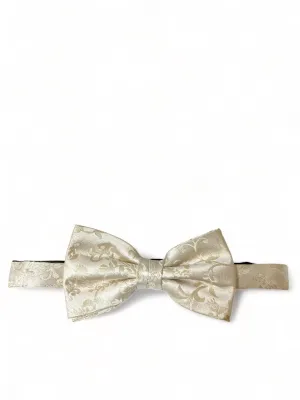 Ivory Vines Formal Silk Bow Tie by Paul Malone