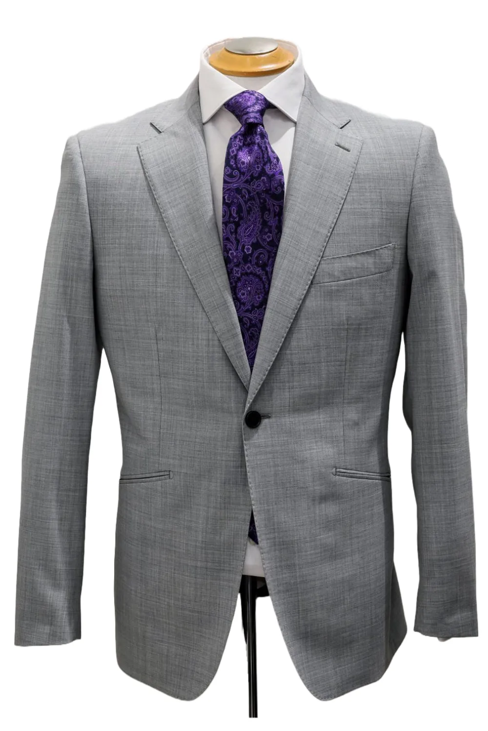 LIGHT GREY WOOL BLEND SUIT_