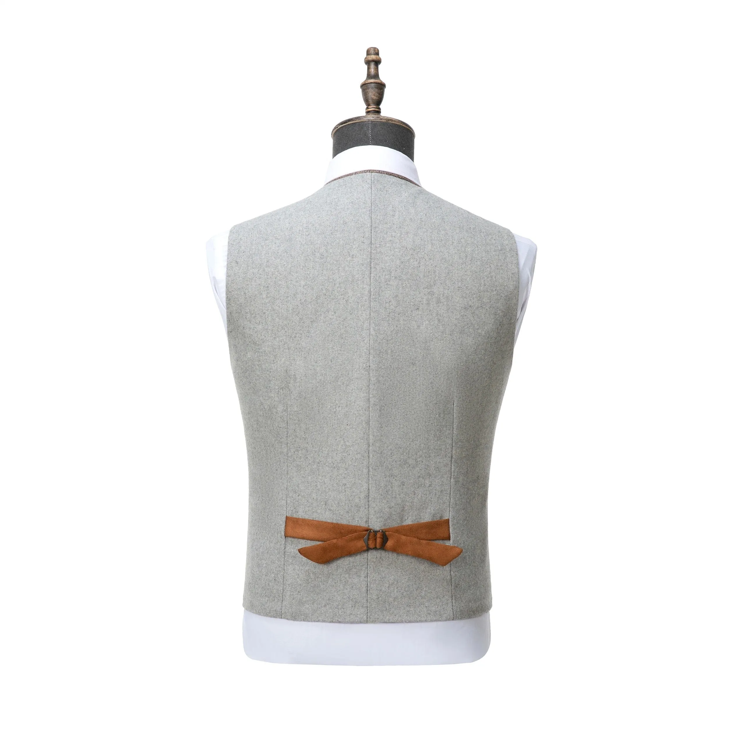 Men's Business V Neck Tweed Classic Flat Waistcoat