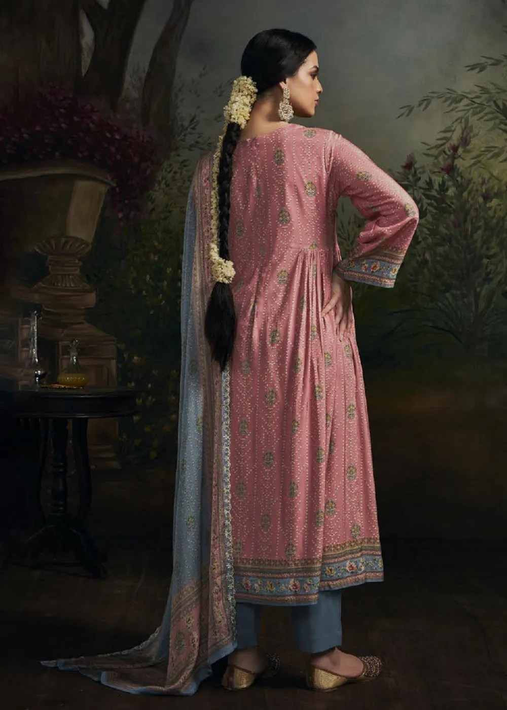 Pakistani Style Blush Pink Digital Printed Salwar Suit