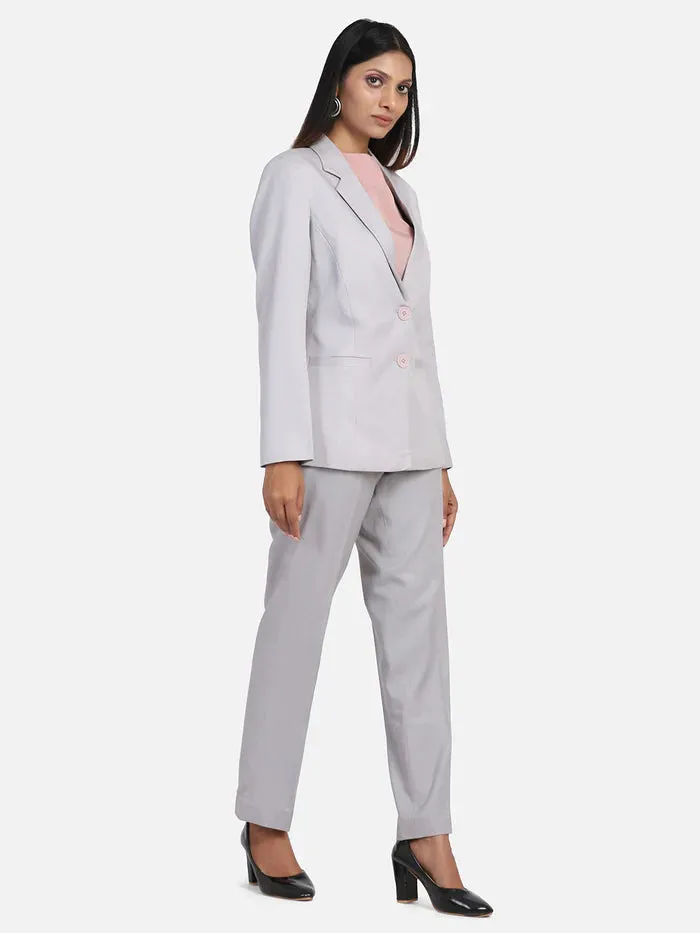 PowerSutra Women's Poly Cotton Pant Suit - Grey