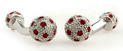 Red Jewel Ball Cufflinks