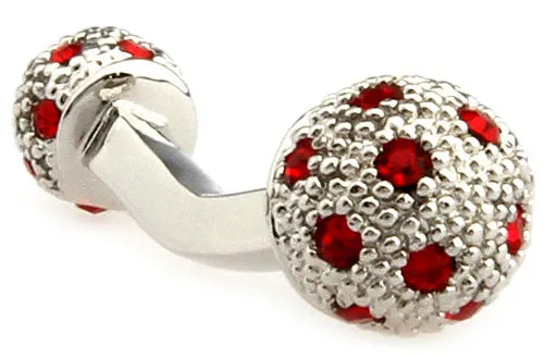 Red Jewel Ball Cufflinks