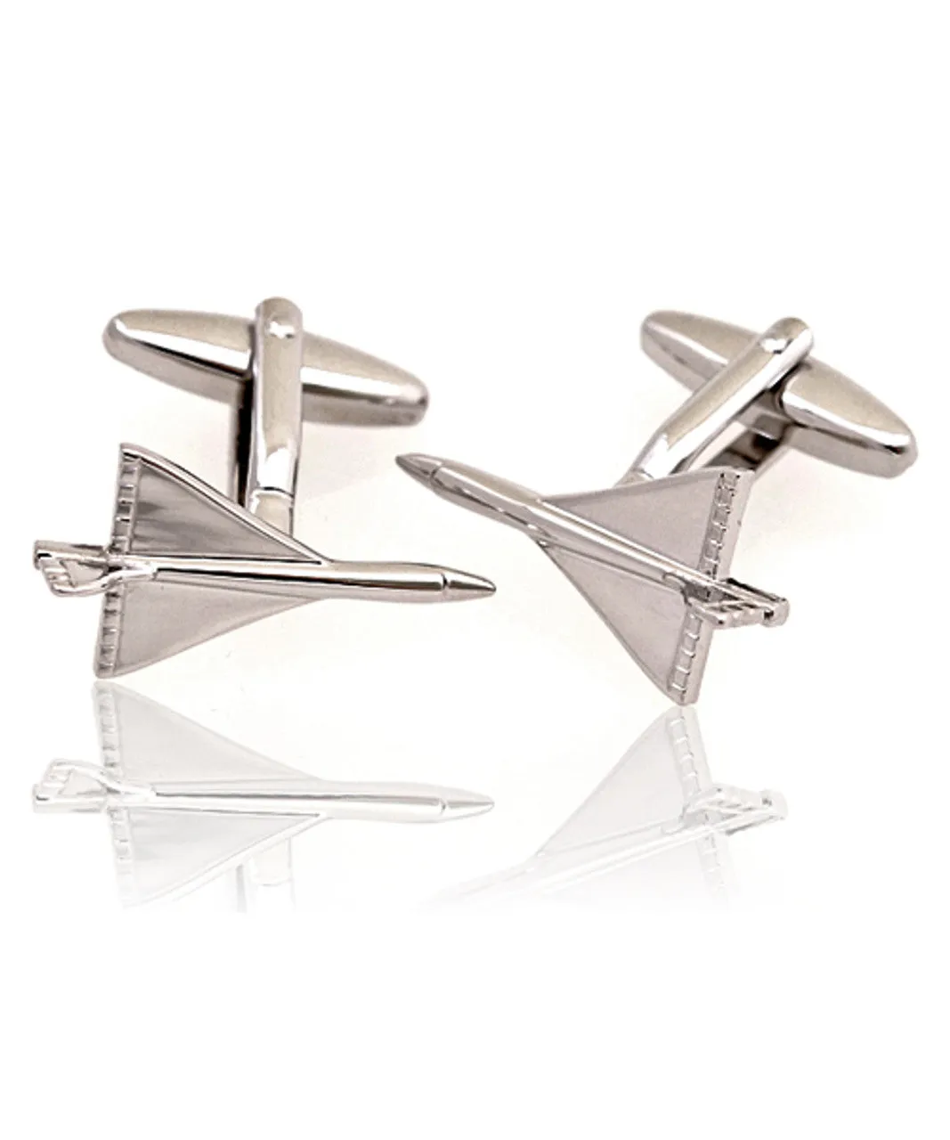 Silver Airplane Novelty Cufflinks