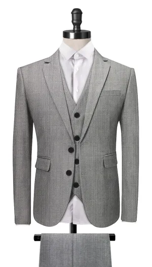 Sliver Sharkskin 3-Piece Suit