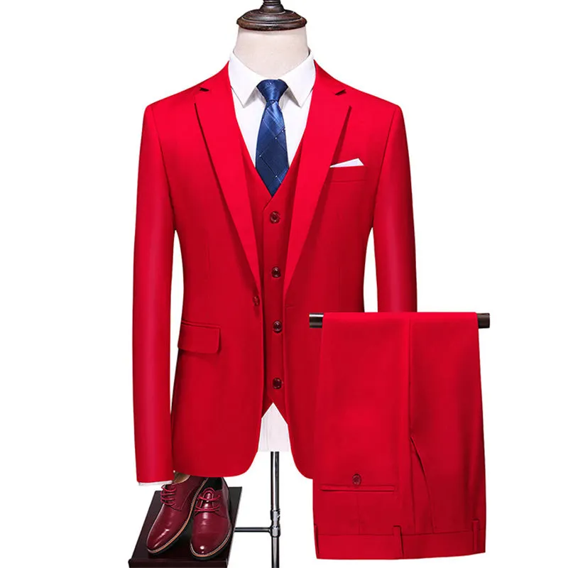 Three-piece suit solid color