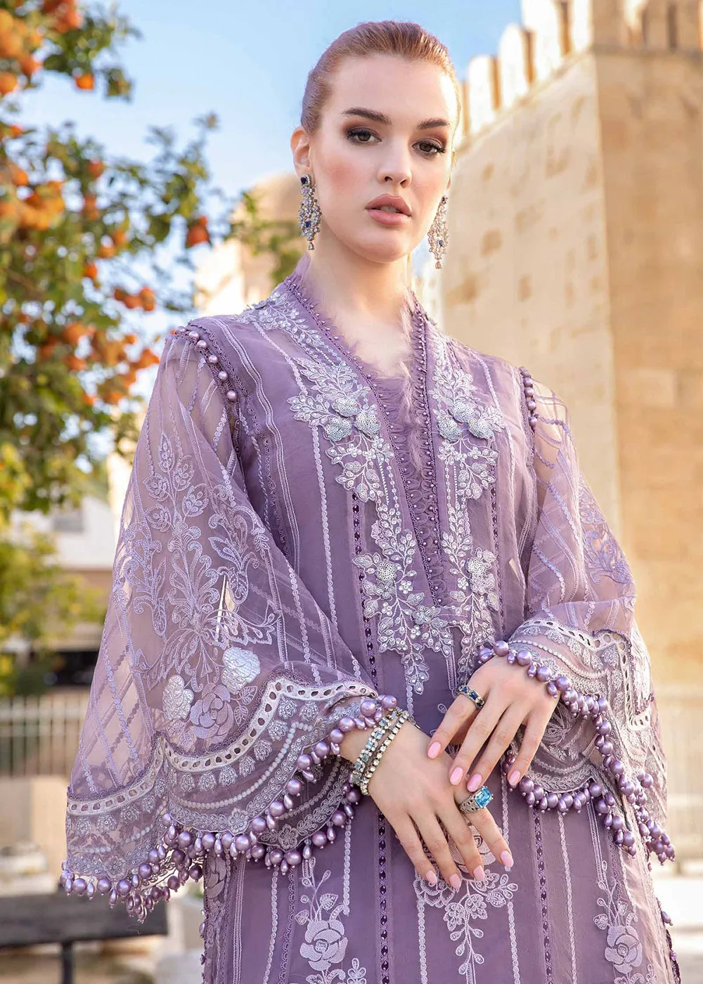 Unstitched Voyage a' Luxe Lawn '24 by Maria B | D-2401-A