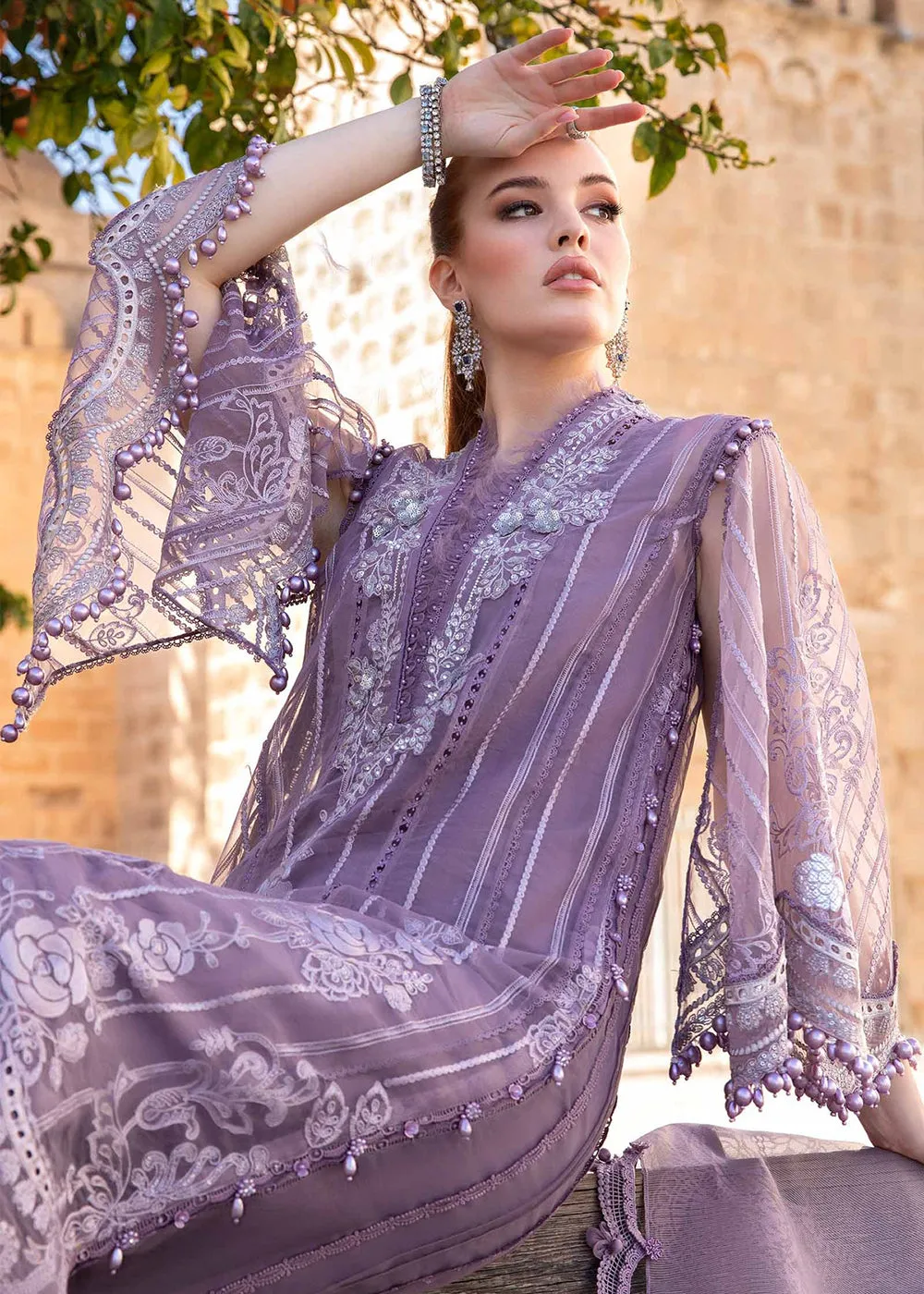 Unstitched Voyage a' Luxe Lawn '24 by Maria B | D-2401-A