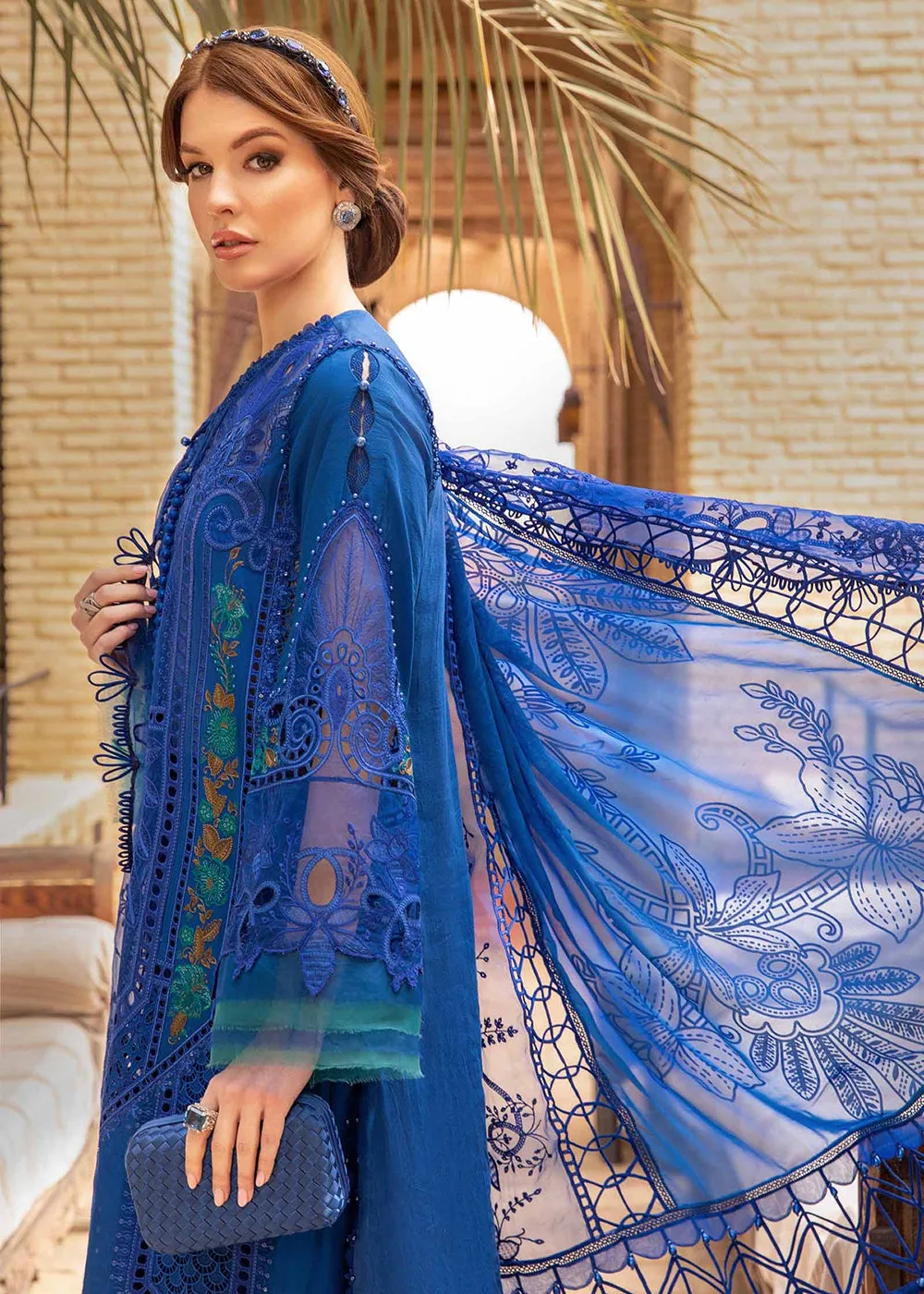 Unstitched Voyage a' Luxe Lawn '24 by Maria B | D-2404-B