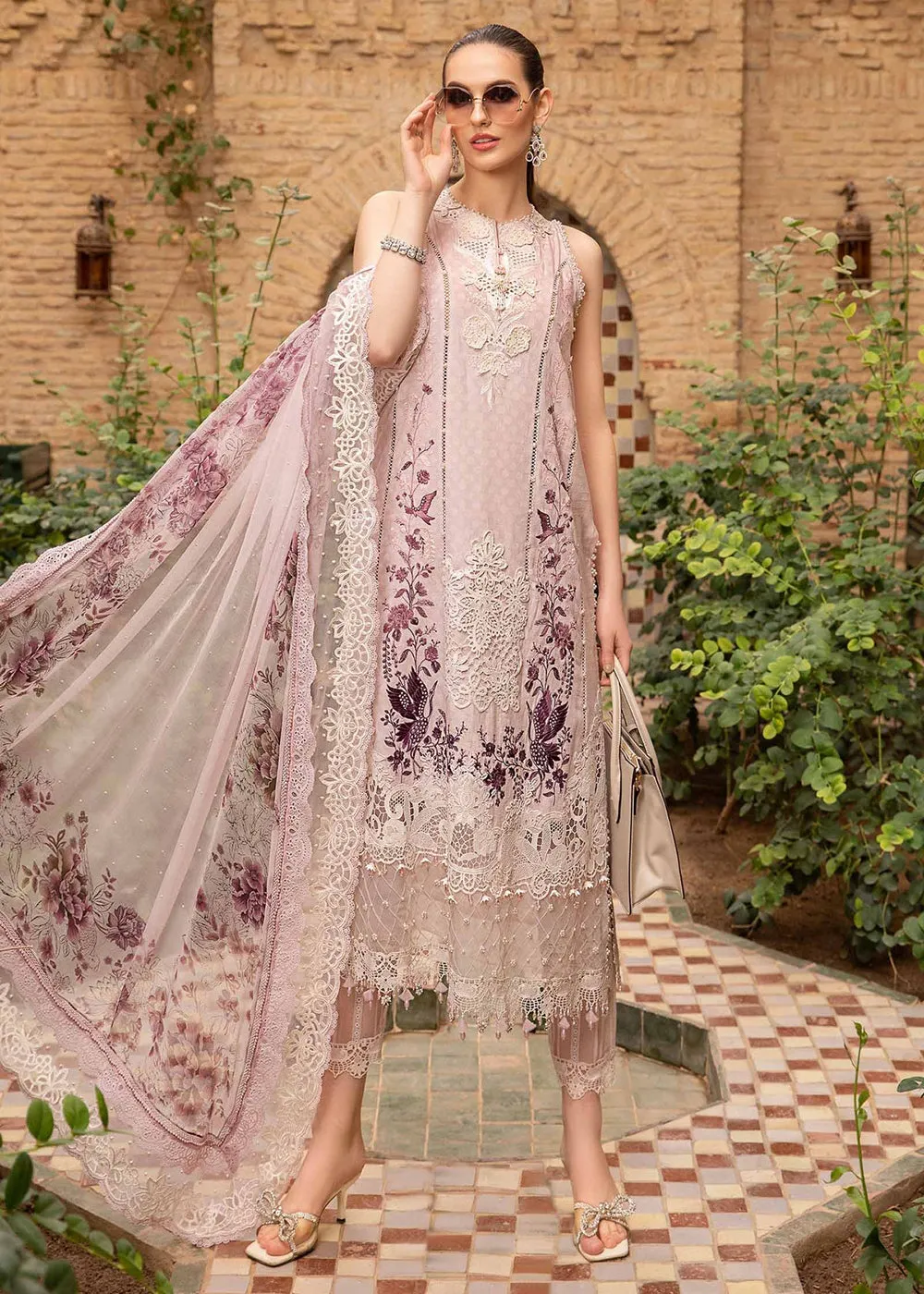 Unstitched Voyage a' Luxe Lawn '24 by Maria B | D-2414-A