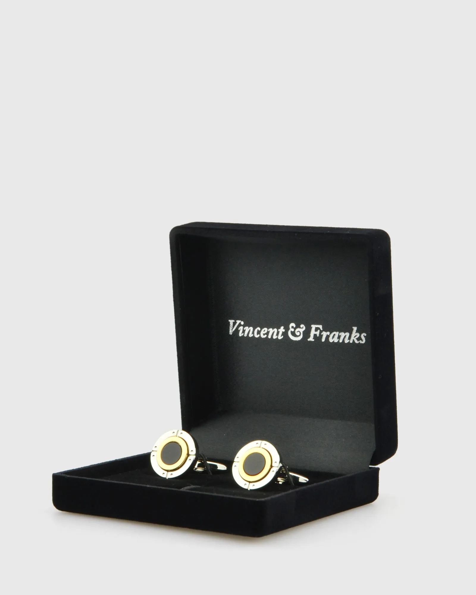 VINCENT & FRANKS VF22204R GOL-BLK CUFFLINKS