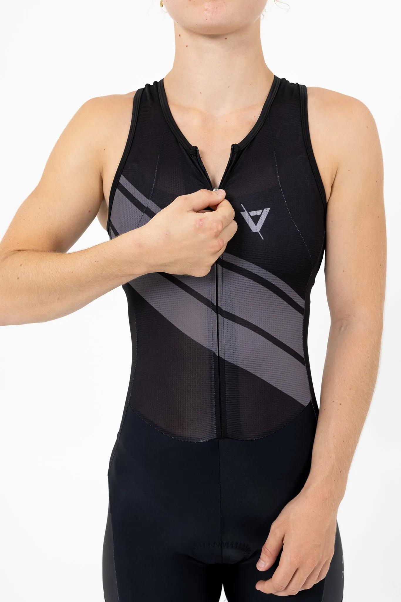 Womens Sleeveless Tri Suit Black